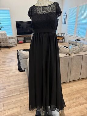 Azazie Black Lace Bodice Formal Gown for Kids